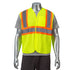 Class 2 Polyester Reflective Tape Safety Hook & Loop Vest With Pocket | Front side | Safety yellow